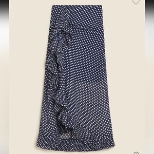 J Crew Collection Chiffon Ruffle Dot Skirt